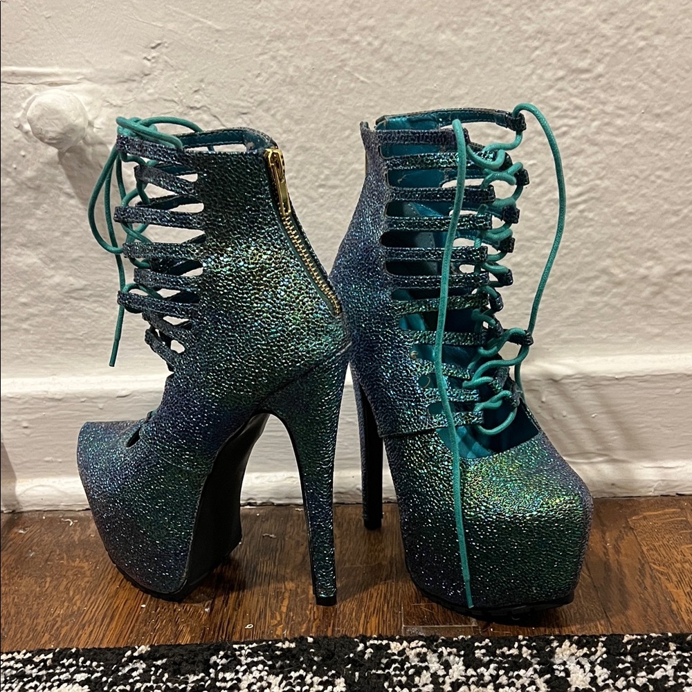 Privileged Lace-Up Platform Heels